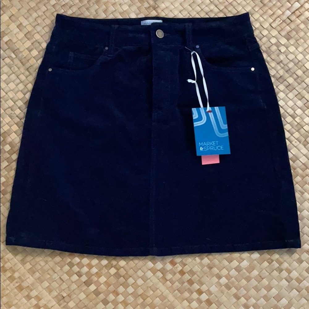 Navy Corduroy Skirt